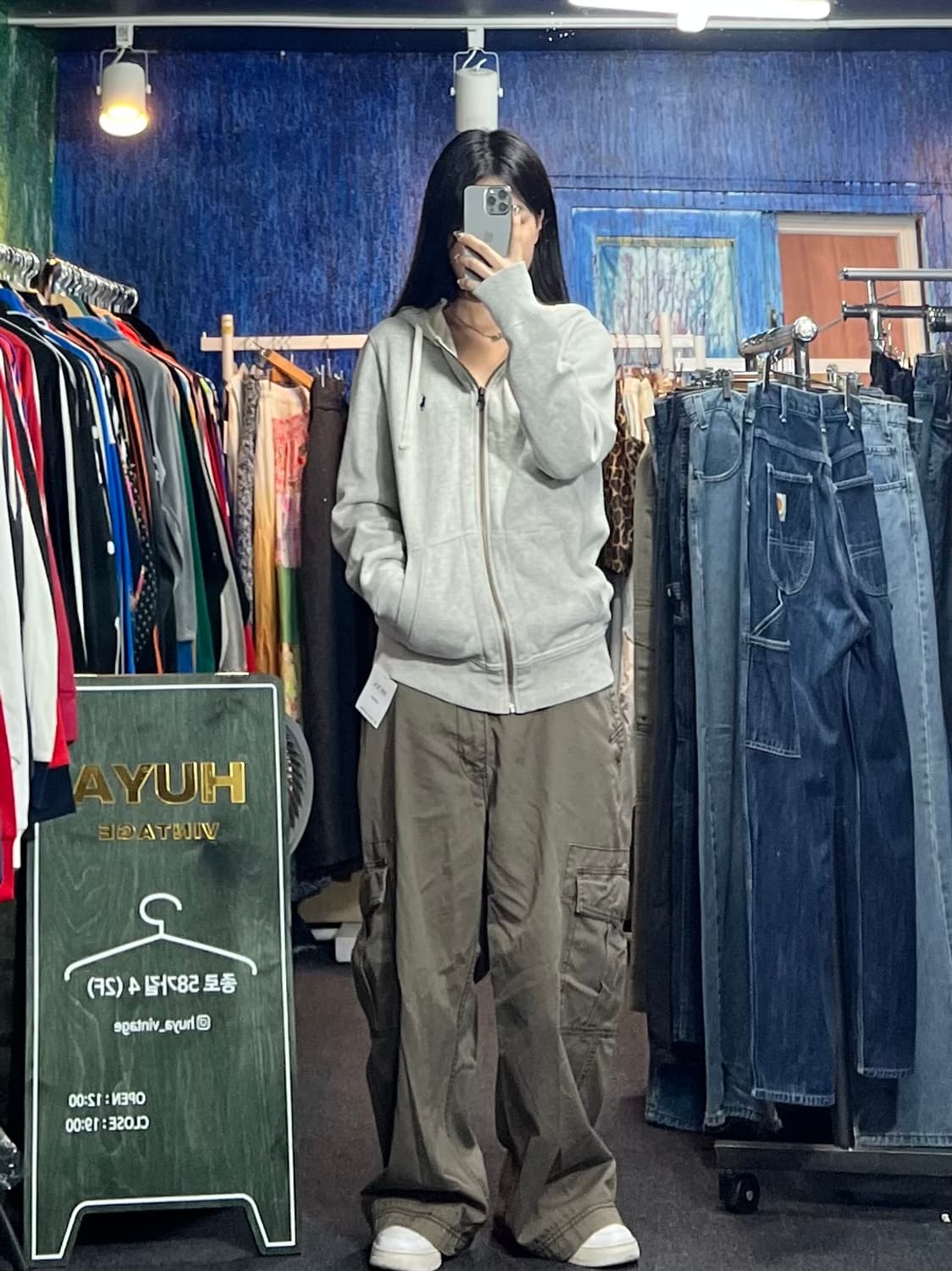 폴로 그레이 후드집업 M 상품이미지2