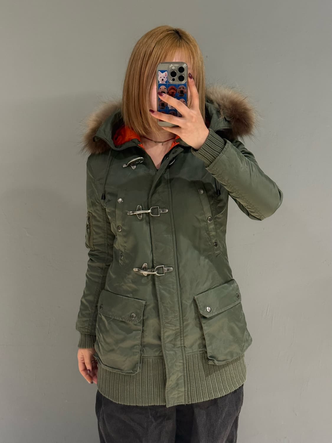 Avirex buckle detail fur trimming jumper 상품이미지2