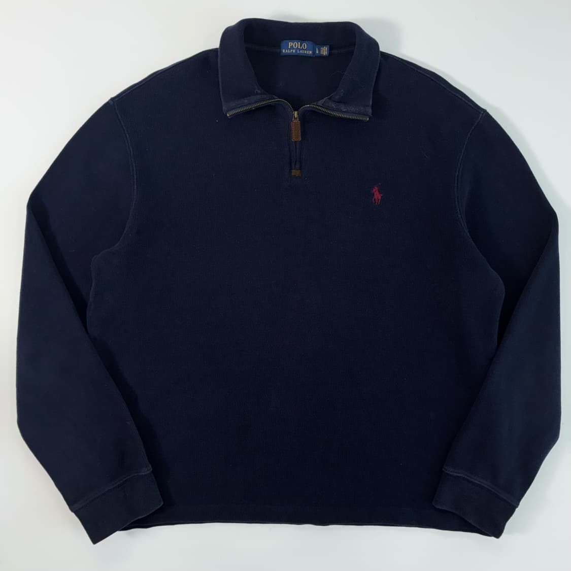 Polo  폴로 랄프로렌 자수 코튼 네이비 반집업 스웨터  상품이미지1