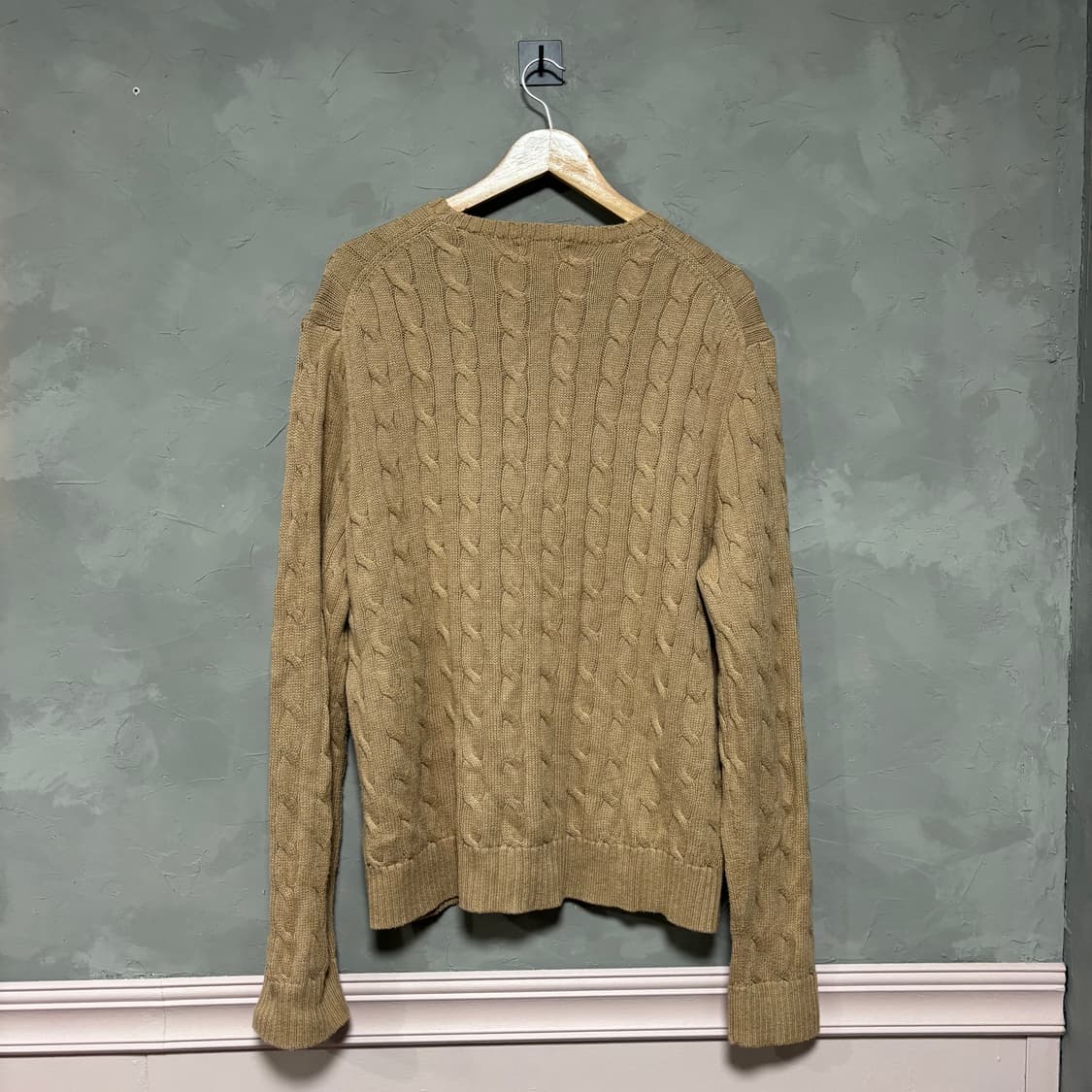 폴로 랄프로렌 신형 꽈배기 니트 카멜 브라운 상품이미지4