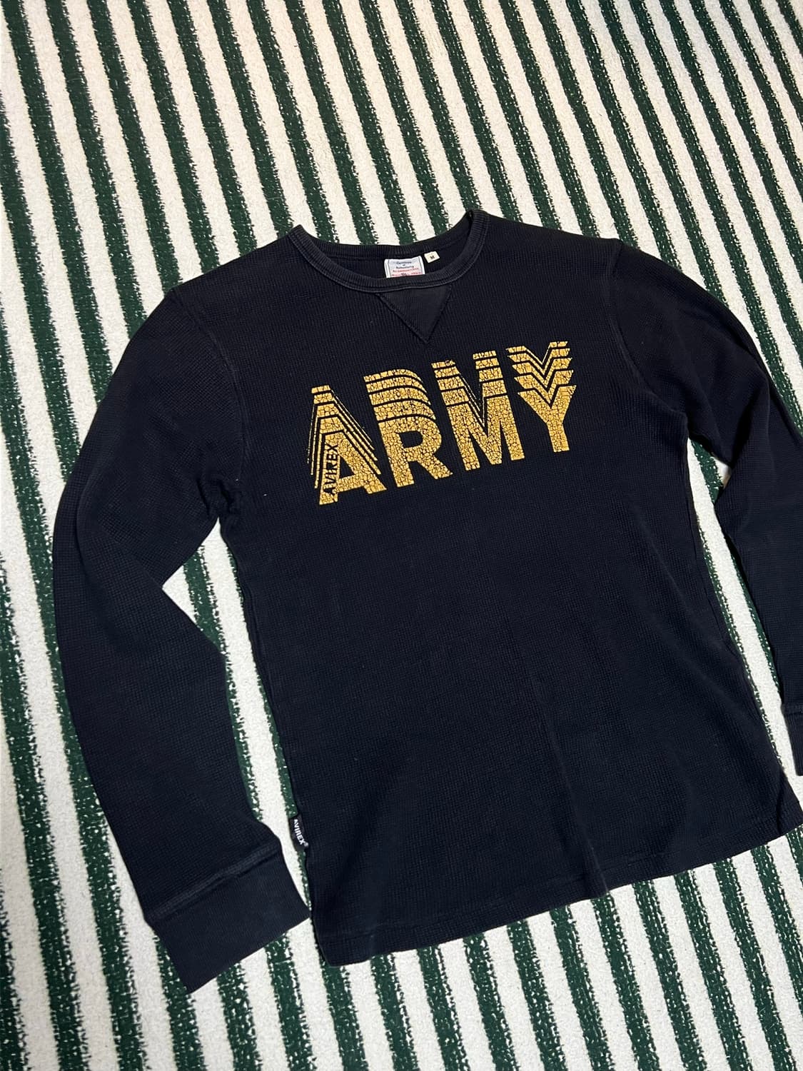 Avirex Black Waffle Knit Long Sleeve  상품이미지3