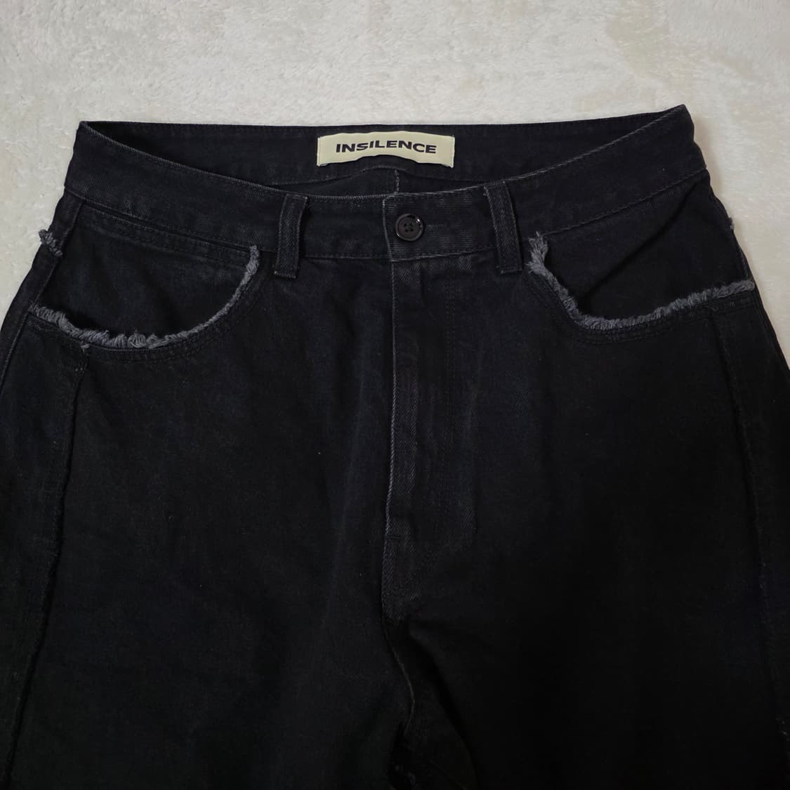 (M)인사일런스 컷오프 커브드 데님 팬츠 상품이미지2