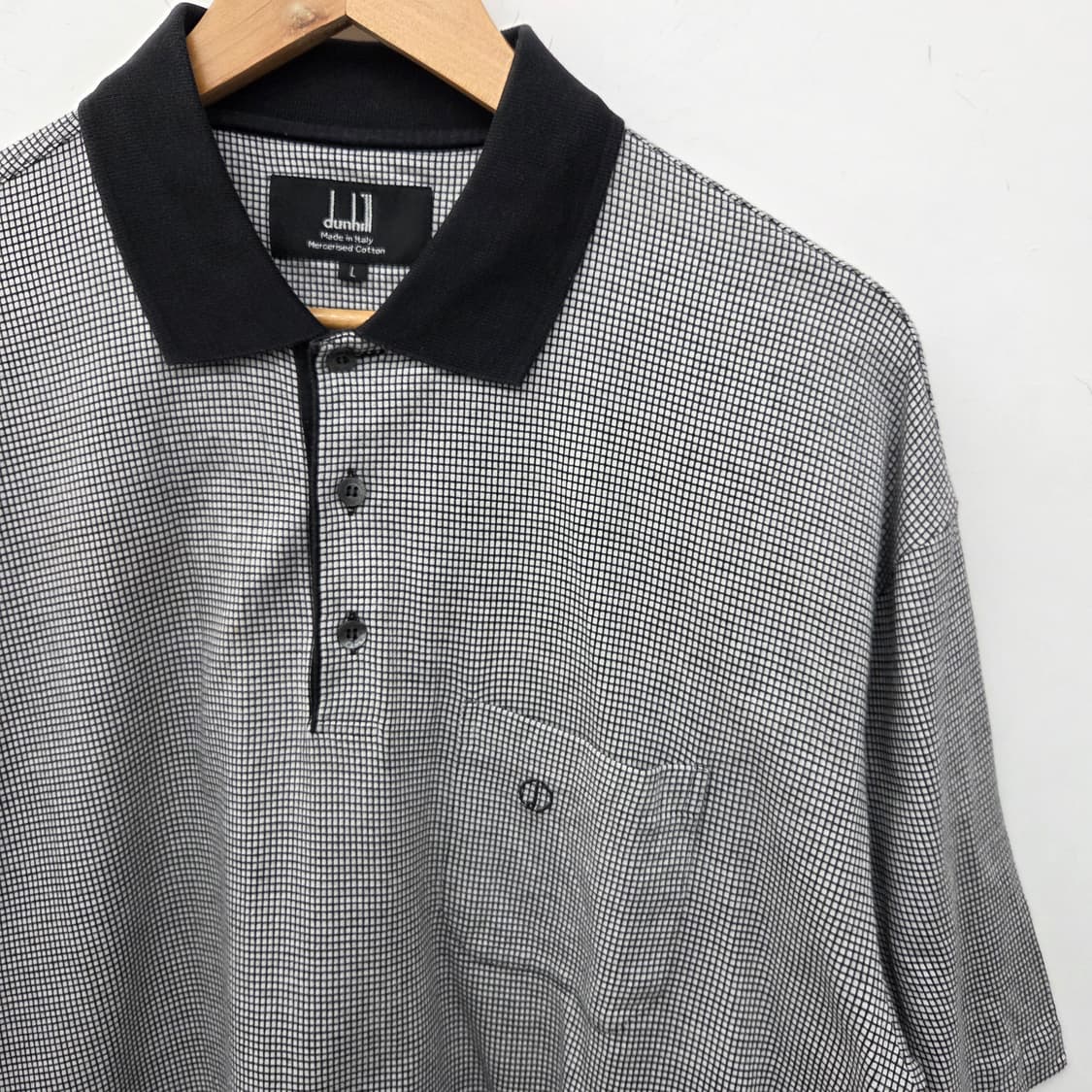 던힐 체크 패턴 반팔 카라티 폴로티 남L 상품이미지3