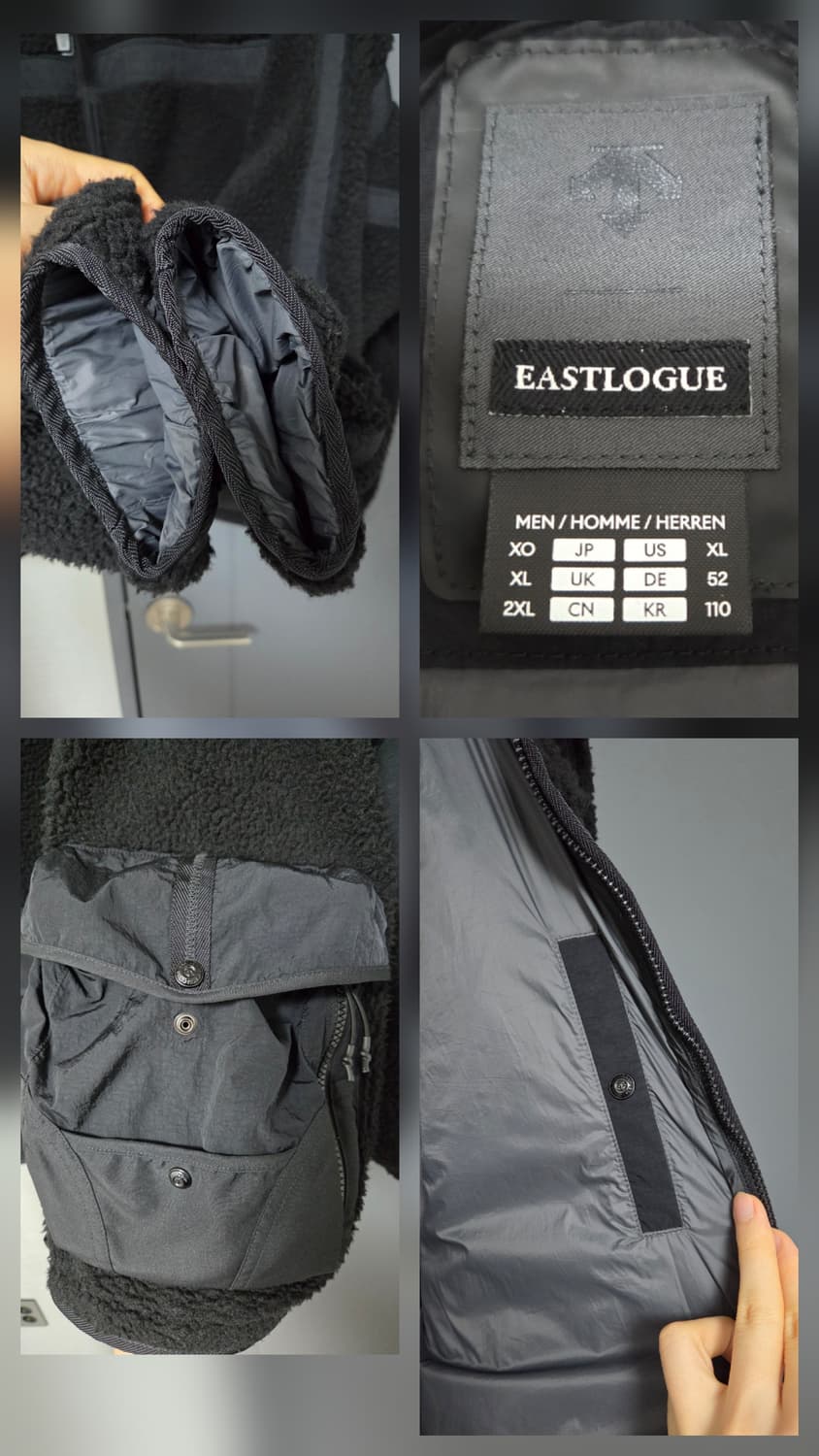 이스트로그x데상트 플리스(후리스)자켓 블랙 XL사이즈 판매 상품이미지6
