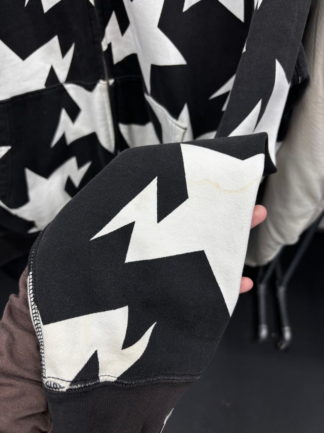 베이프 스타 검흰 후드집업 상품이미지10