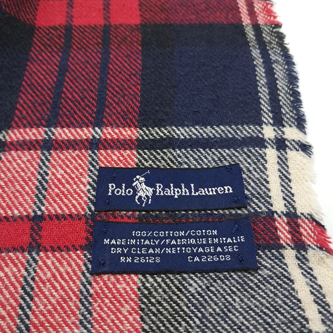 MX265 폴로 랄프로렌 클래식 타탄체크 빅스카프 코튼 목도리 머플러 상품이미지6