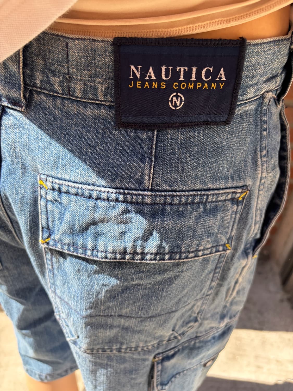 29) Nautica 옐로우 스티치 하프 카고 데님 팬츠 상품이미지5
