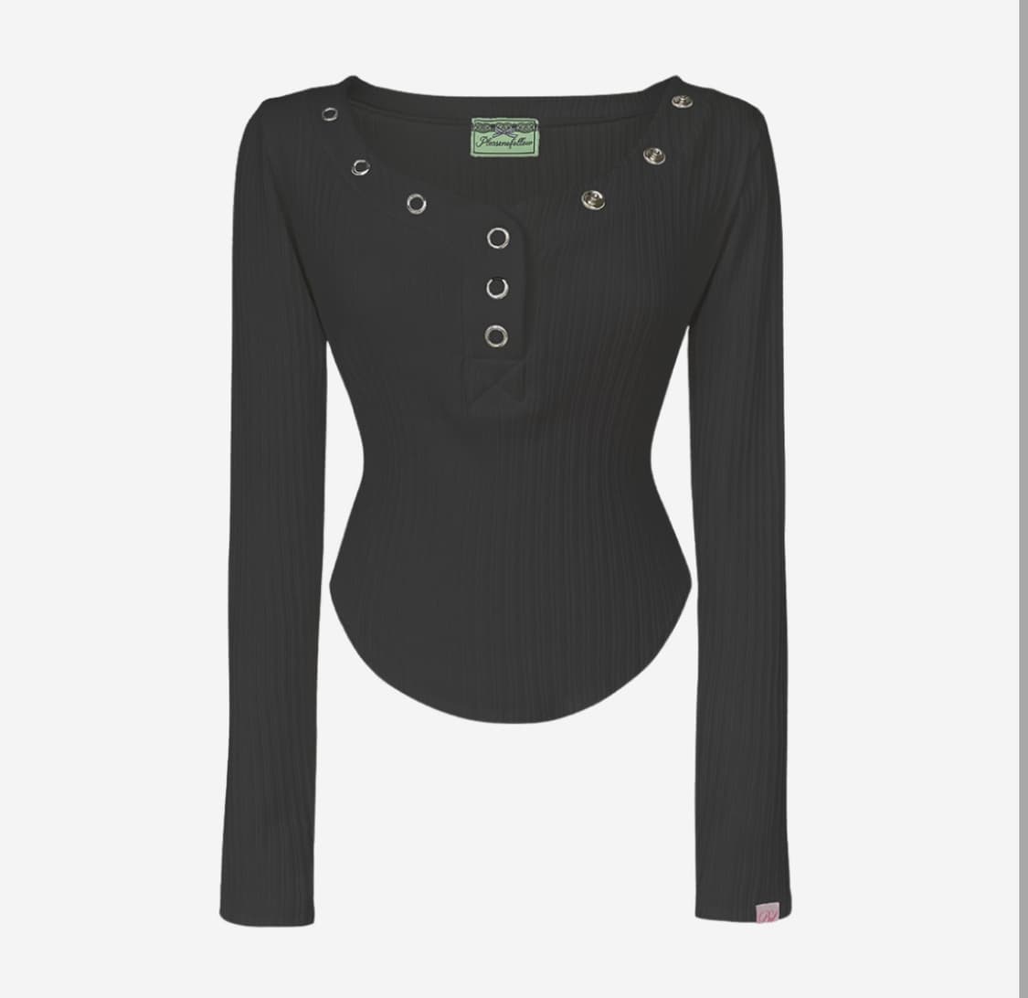 플리즈노팔로우 버니탑 차콜 상품이미지1