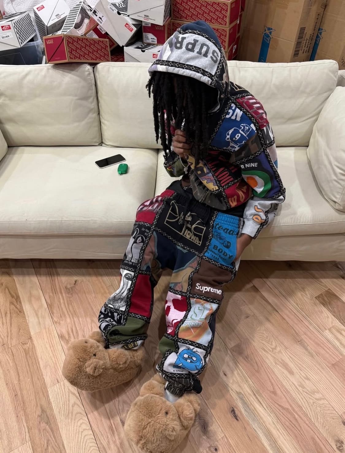 슈프림 x 넘버 나인 패치워크 스웨트팬츠 멀티컬러 - 25FW 상품이미지6