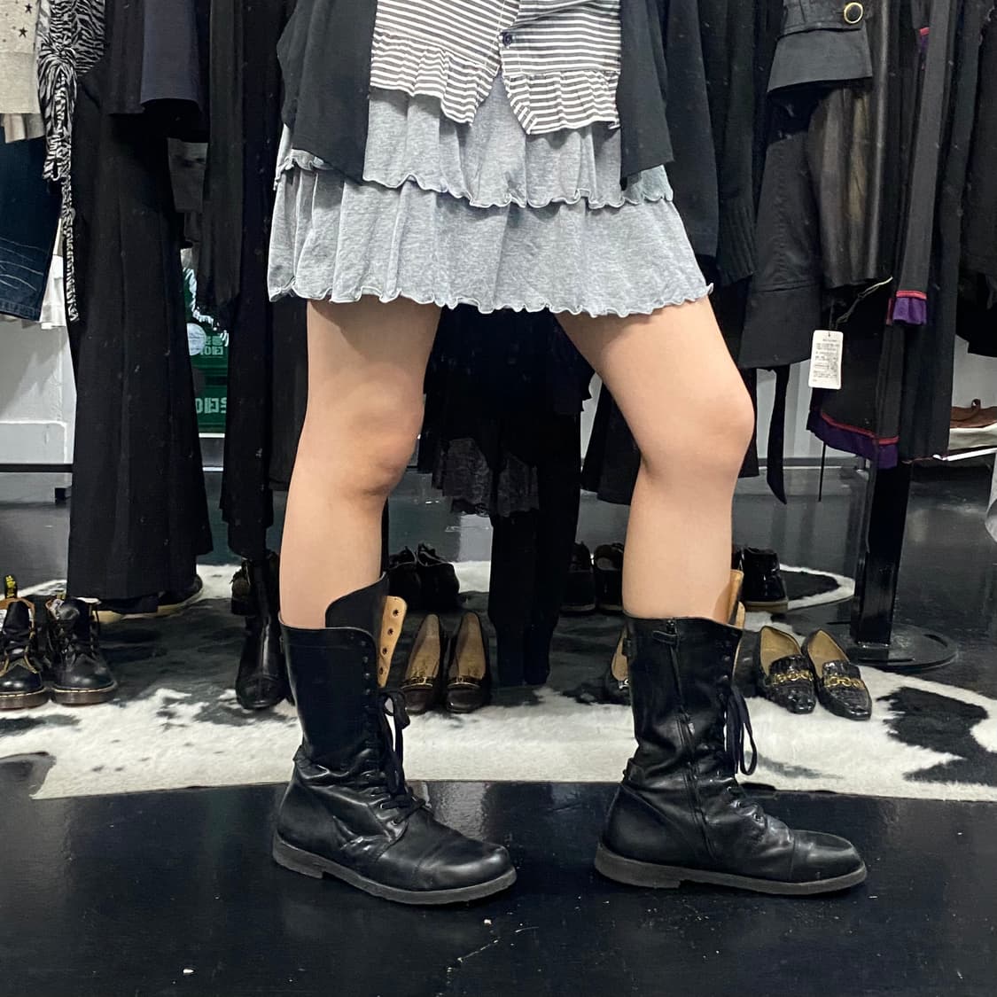 Japanese vtg 프릴 캉캉 코튼 미니스커트 상품이미지5