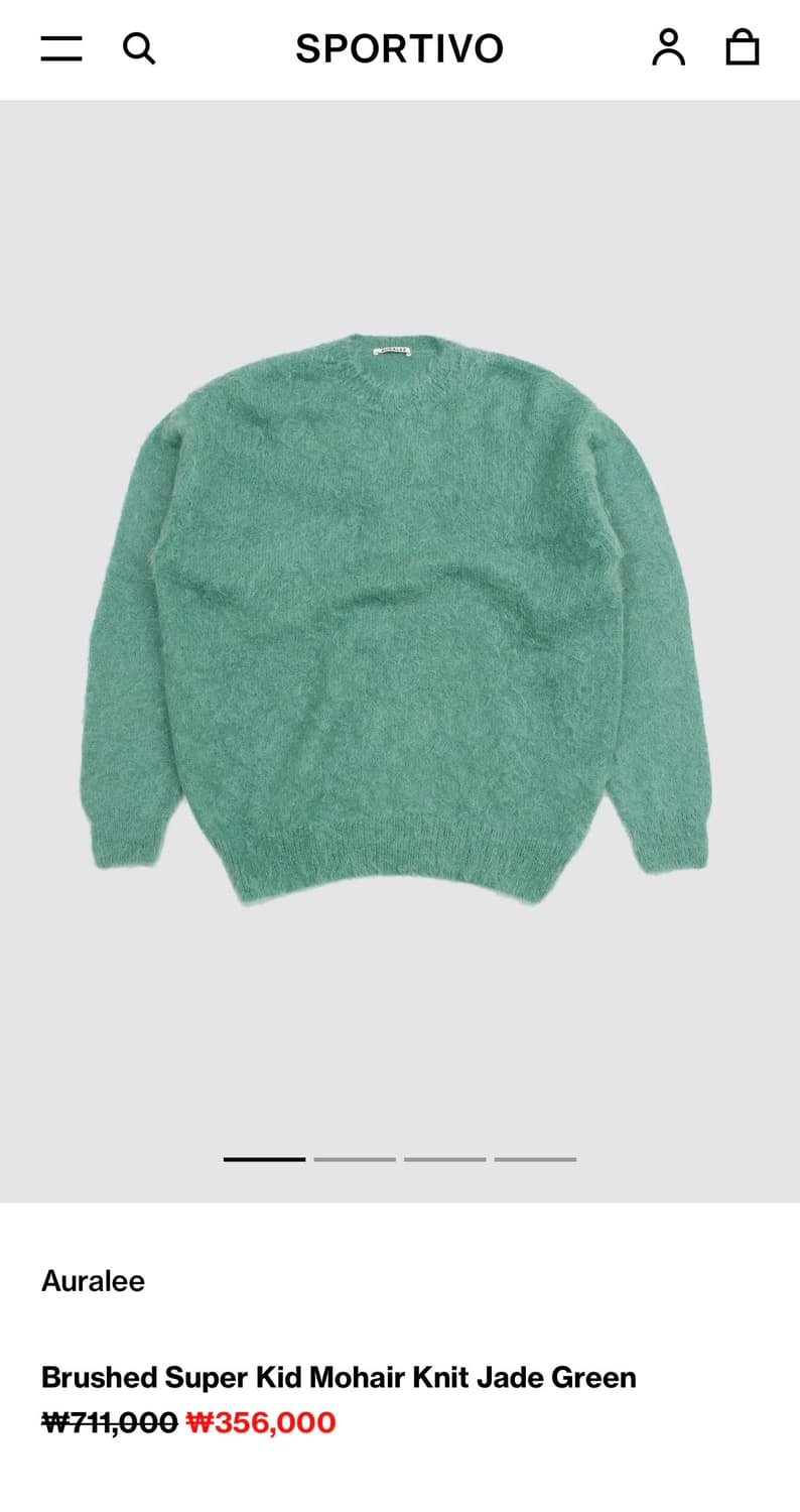 [4] 오라리 모헤어 니트 스웨터 제이드 그린 상품이미지1