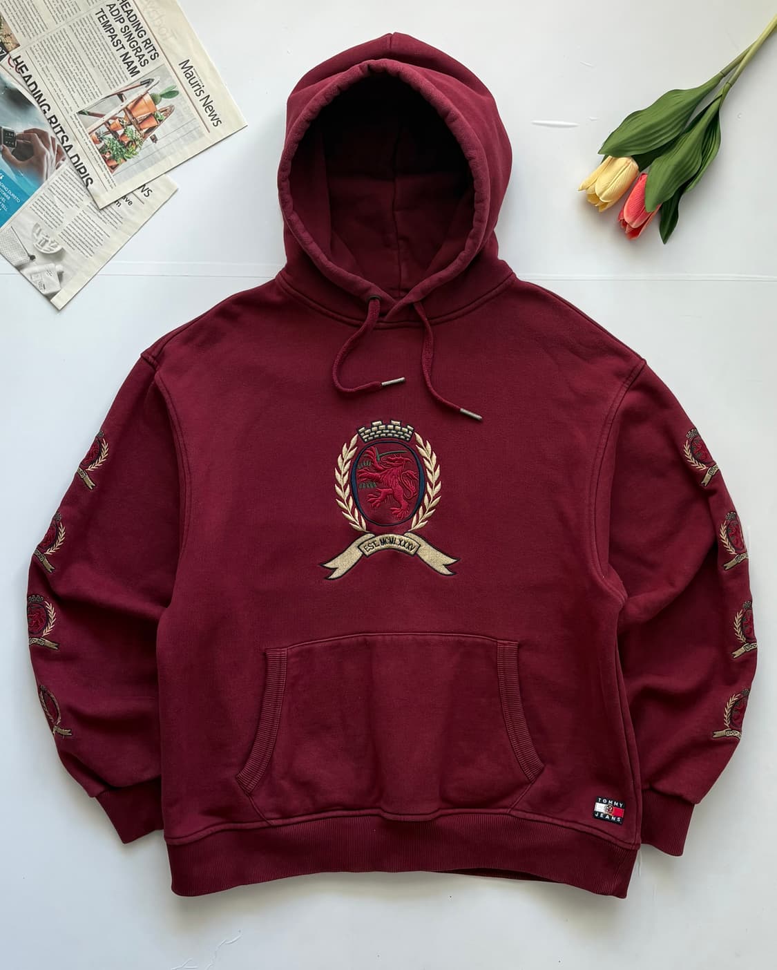 타미 진스 크레스트 오버핏 후드티 상품이미지2