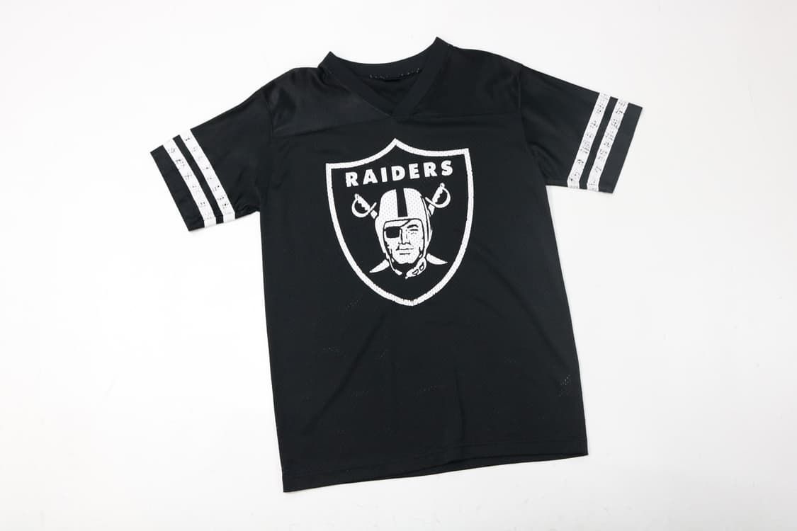 NFL 레이더스 빈티지 크랙 프린트 메쉬 저지 반팔 티셔츠 (M) 상품이미지2