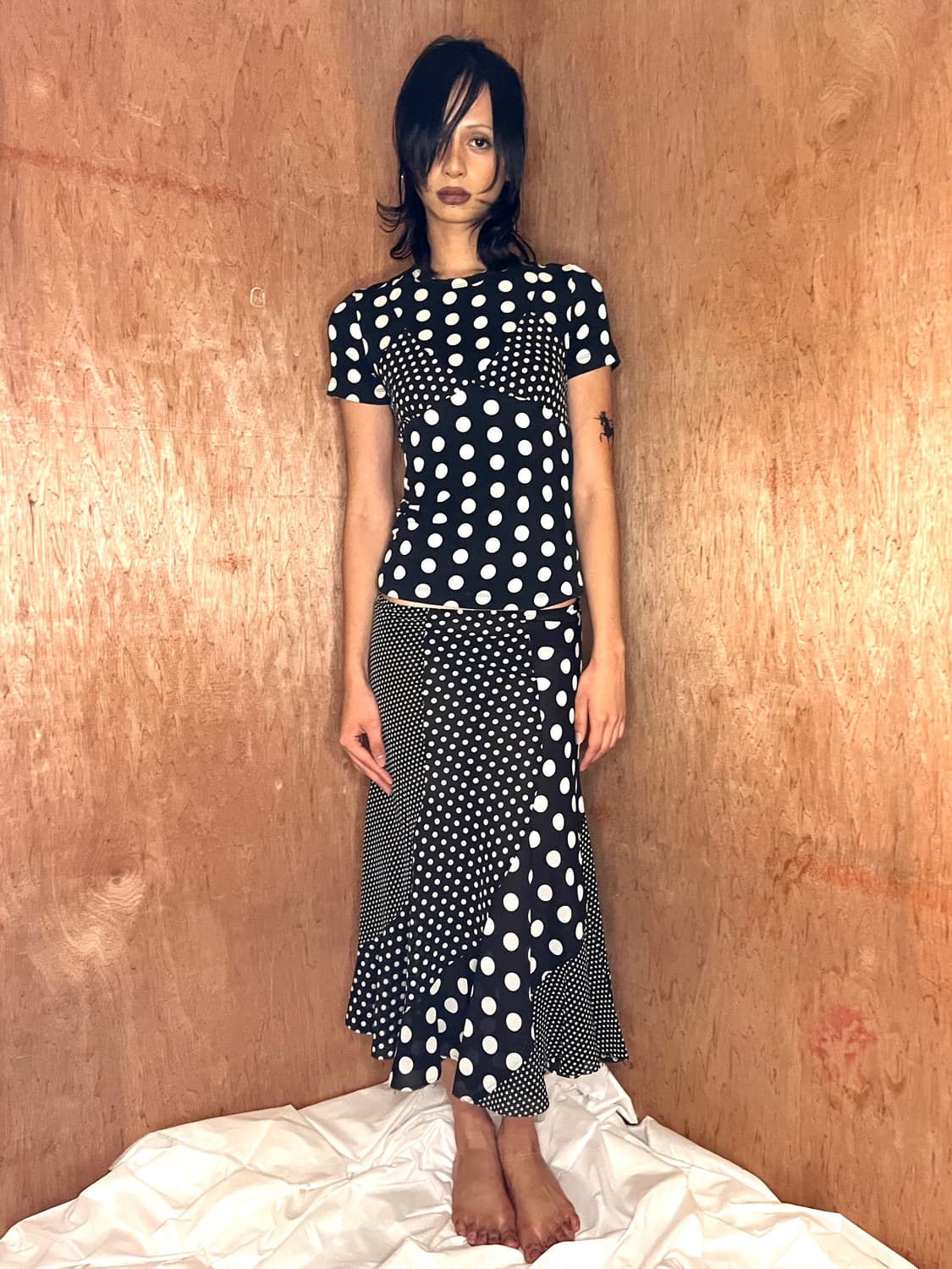 준야 와타나베 꼼데가르송 도트 패치워크 셋업 상품이미지2