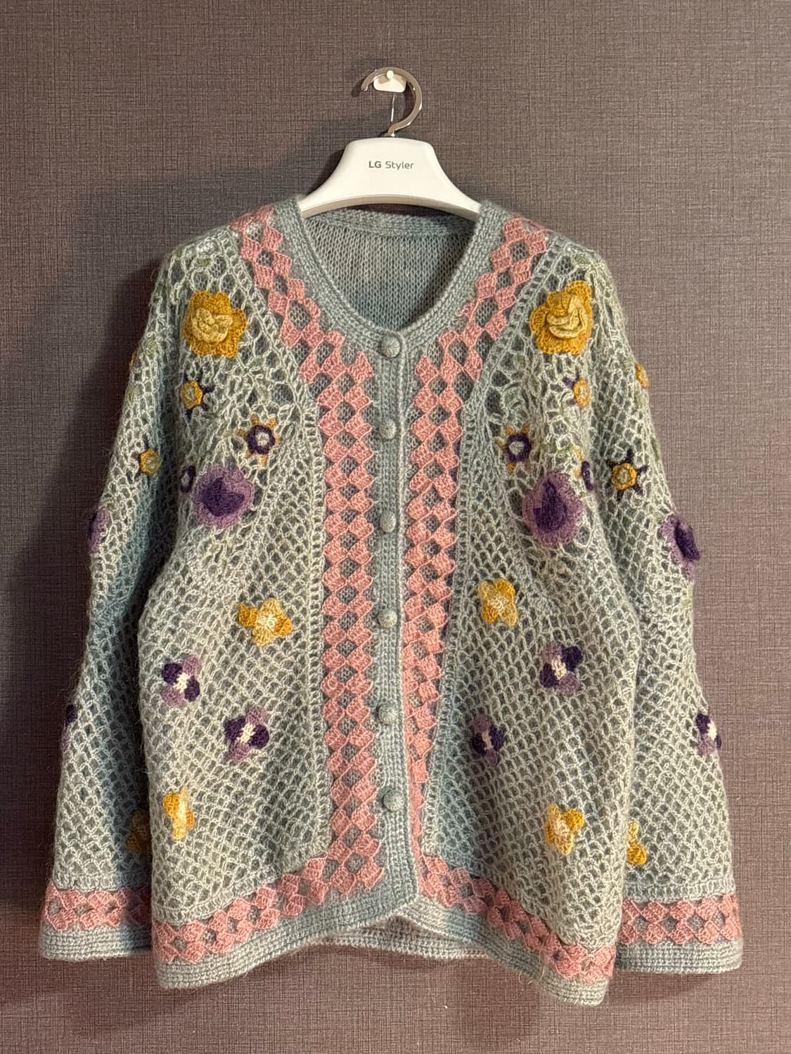 크로셰 꽃무늬 니트 가디건 Japan 상품이미지1
