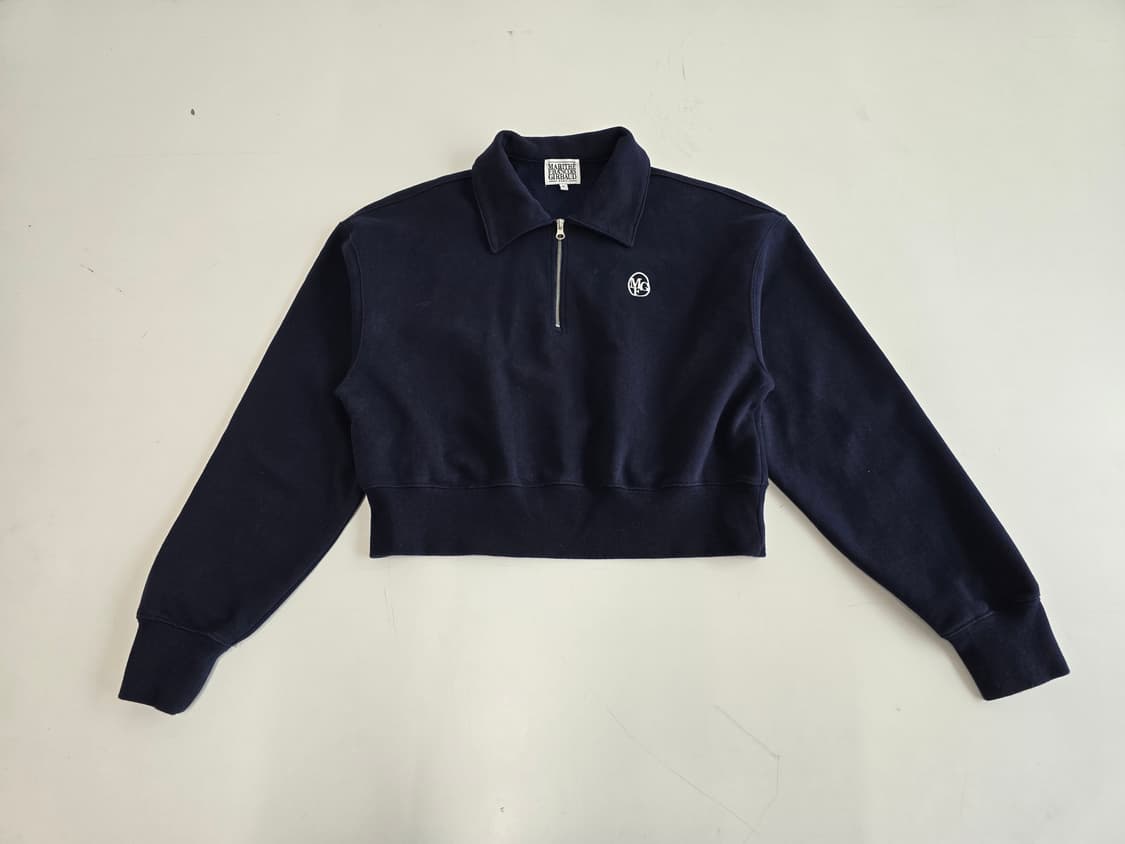 마리떼 프랑소와 저버 크롭 하프 집업. 맨투맨 네이비 M  상품이미지1