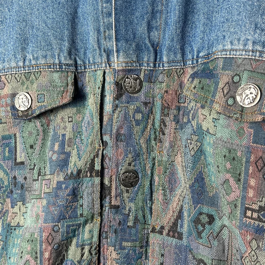 [VTG] 빈티지 아메리칸 인디언 레더 카라 데님자켓 상품이미지5