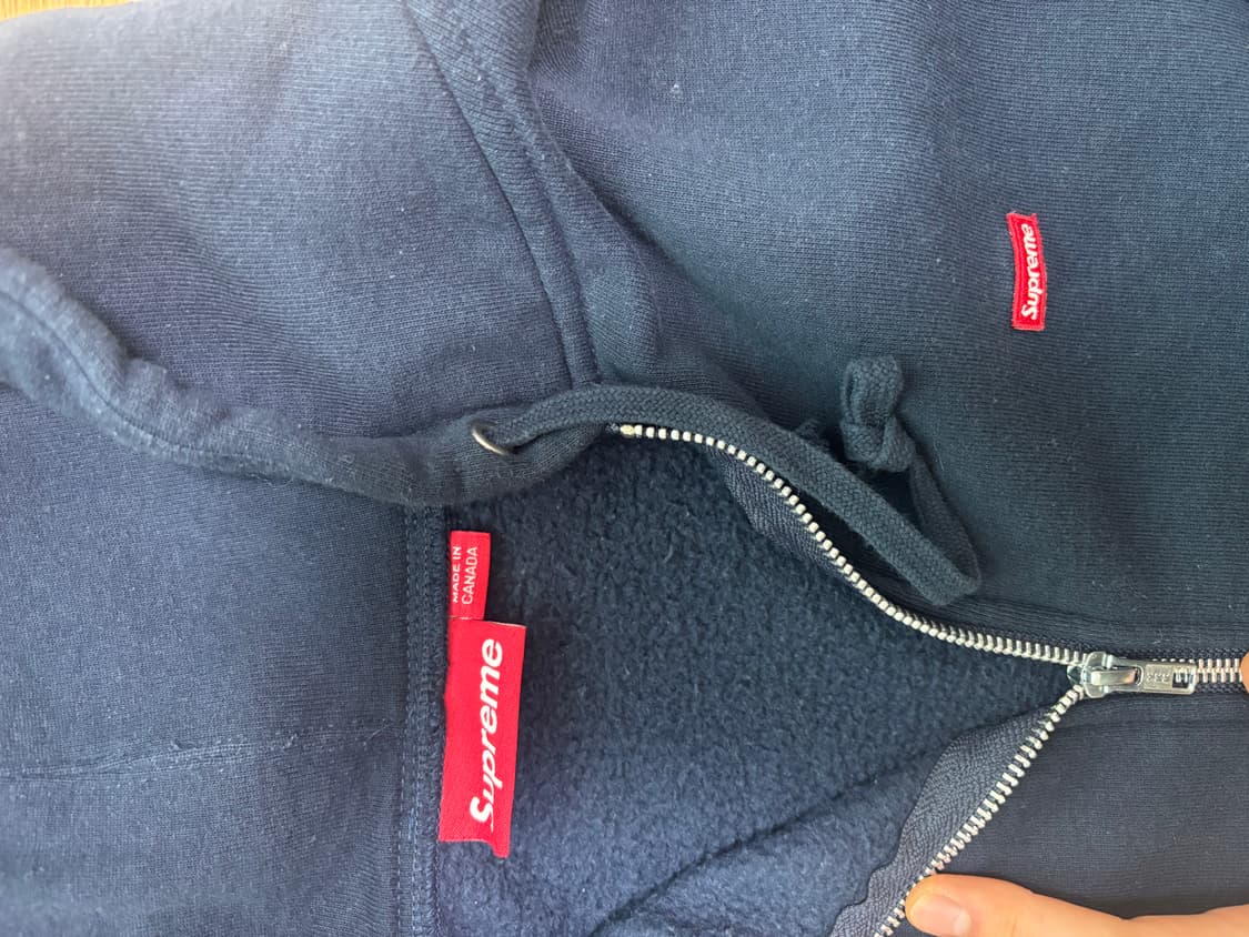 슈프림 네이비 후드집업 L  상품이미지2