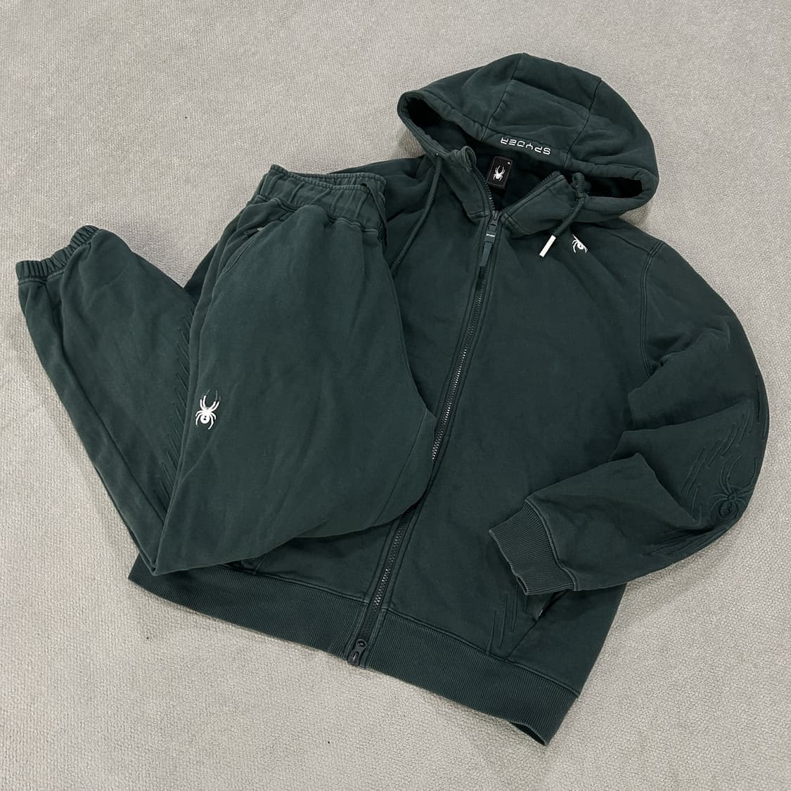 스파이더 트레이닝복 세트 XL 다크그린 상품이미지1