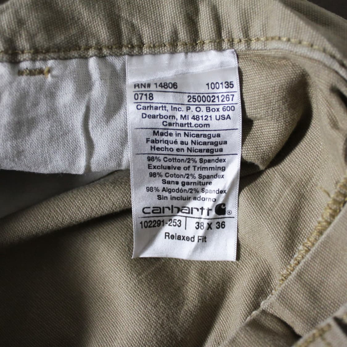 Carhartt 칼하트 릴렉스드핏 카고 워크 팬츠 베이지 상품이미지4