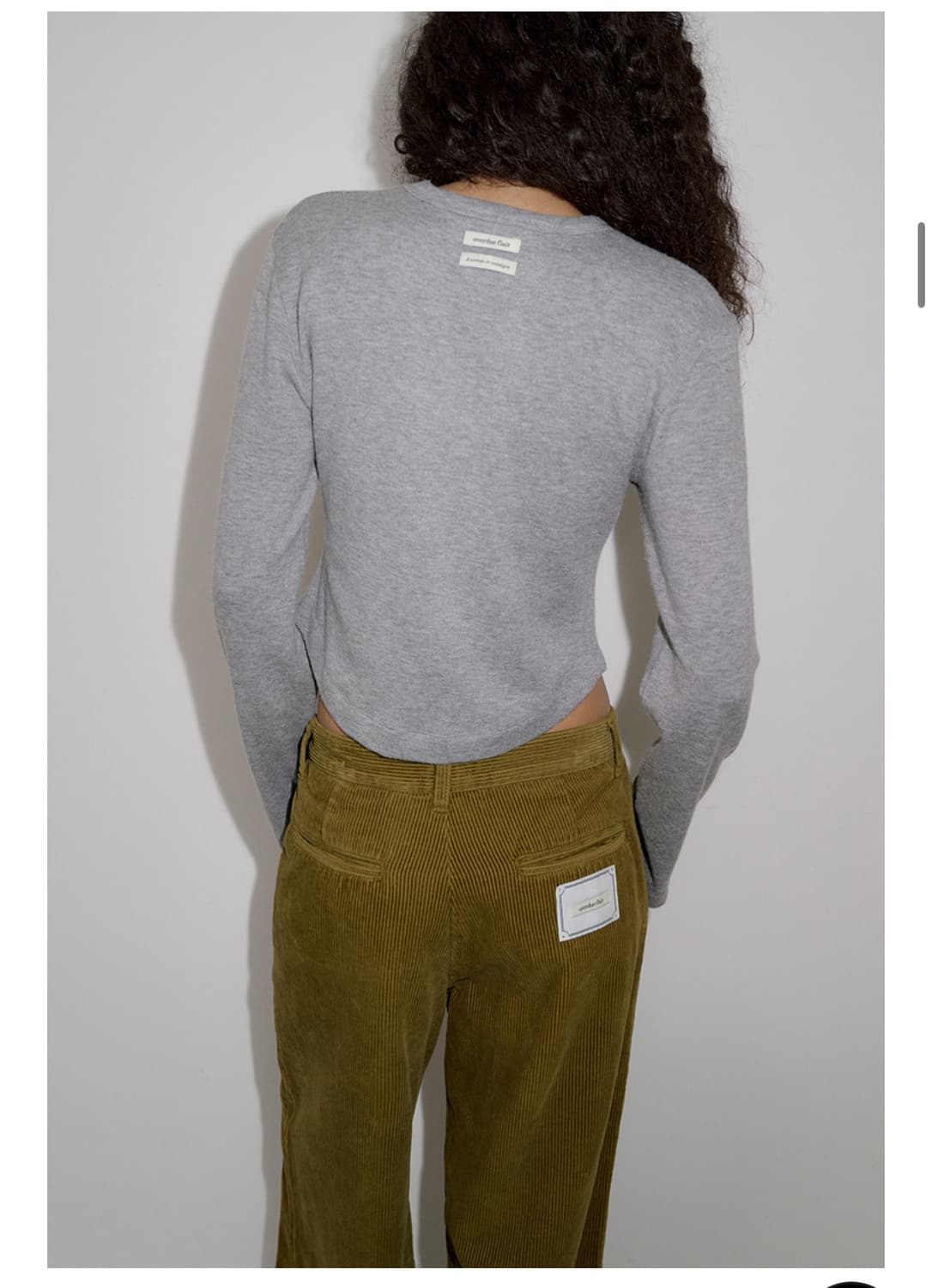 오버듀플레어 라인크롭 티셔츠 (오버듀플레어 롱슬리브) 상품이미지2