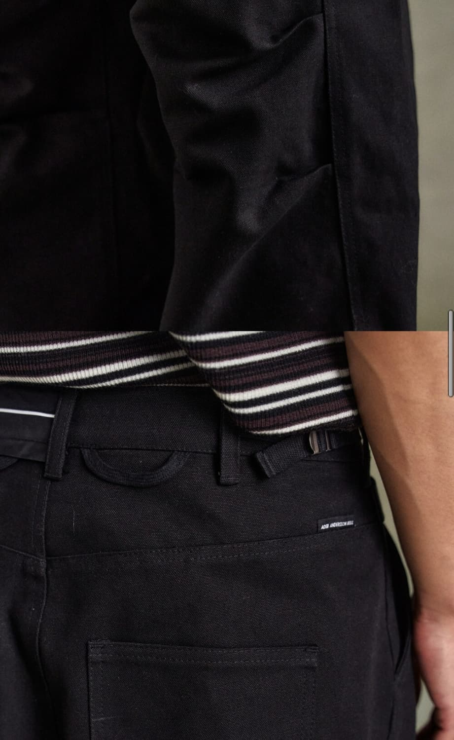 앤더슨벨 유니섹스 블랙 크로오버 와이드진  상품이미지5