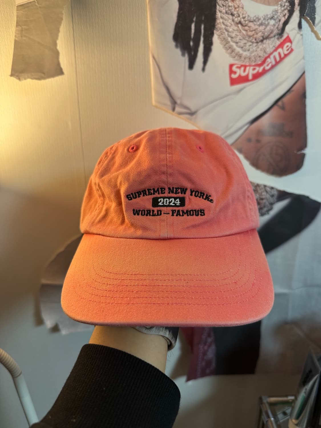 슈프림 24SS 뉴욕 아크 6-패널 핑크 볼캡 상품이미지2