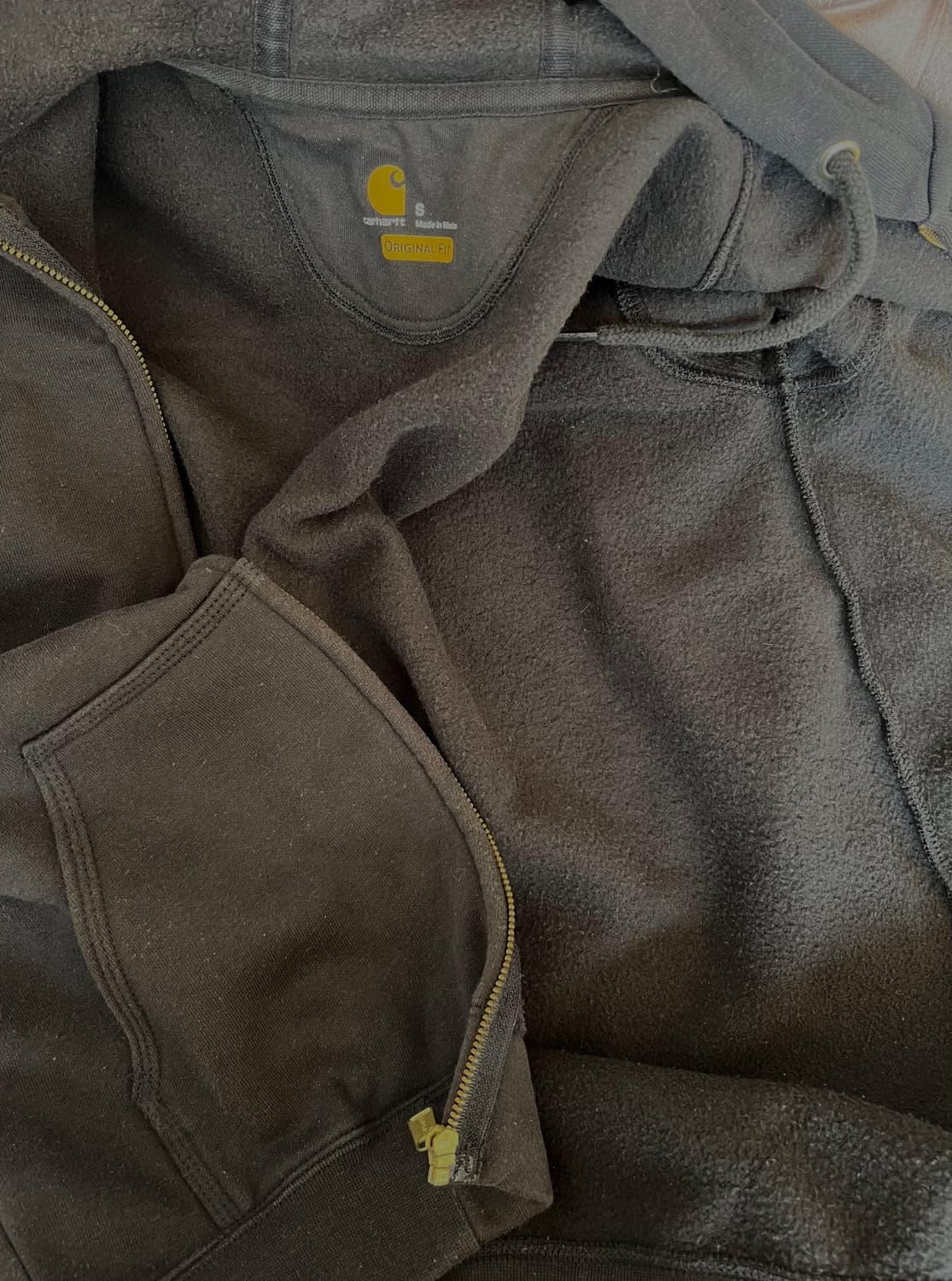 칼하트 남성 블랙 약기모 후드집업점퍼 코튼점퍼 상품이미지6