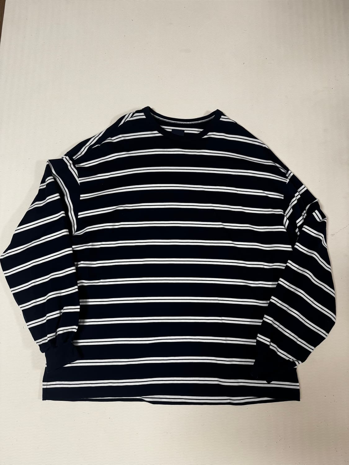 준지 스트라이프 오버핏 롱슬리브 티셔츠 네이비L JC5241P92R 상품이미지1