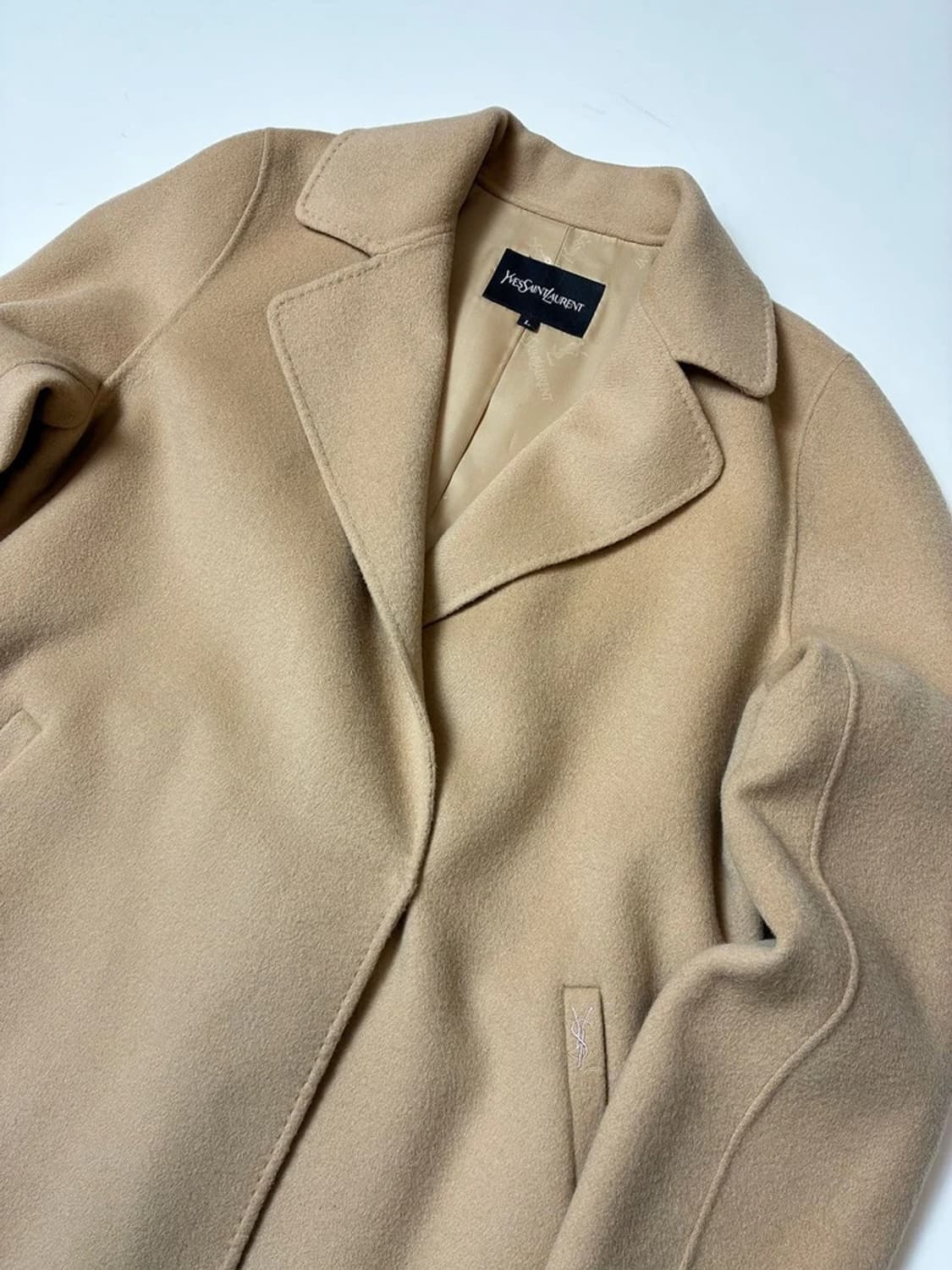 입생로랑 핸드메이드 캐시미어 울 벨티드 코트 PN8196 상품이미지2