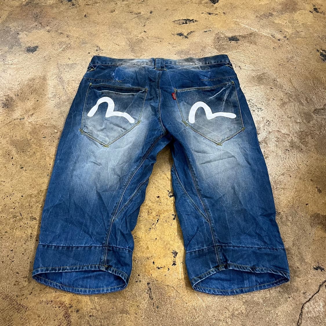 [정품/34] Evisu 에비수 빅로고 데님 버뮤다 팬츠 b16 상품이미지3