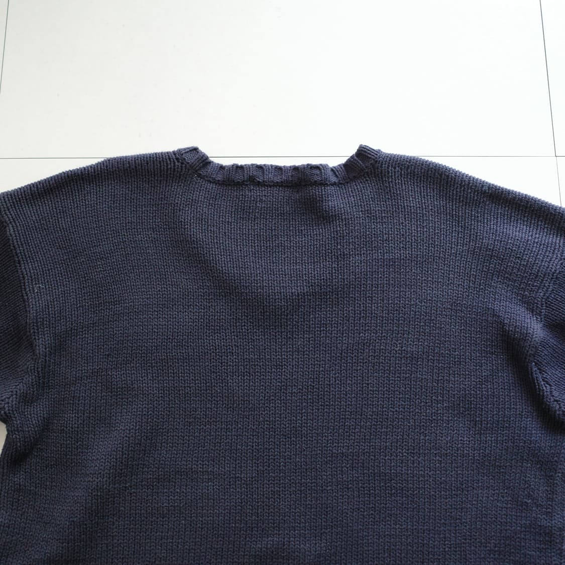 90s 폴로 랄프로렌 네이비 브이넥 코튼 니트 L 상품이미지7