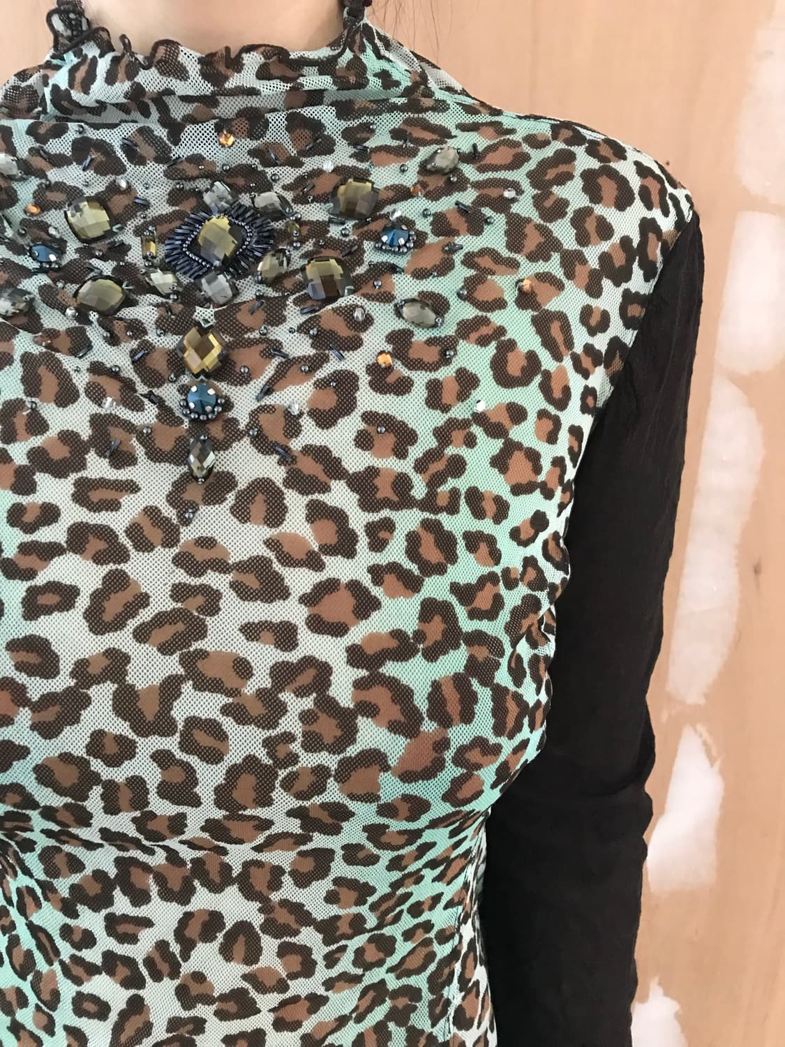 vintage blue pattern mash top 상품이미지3