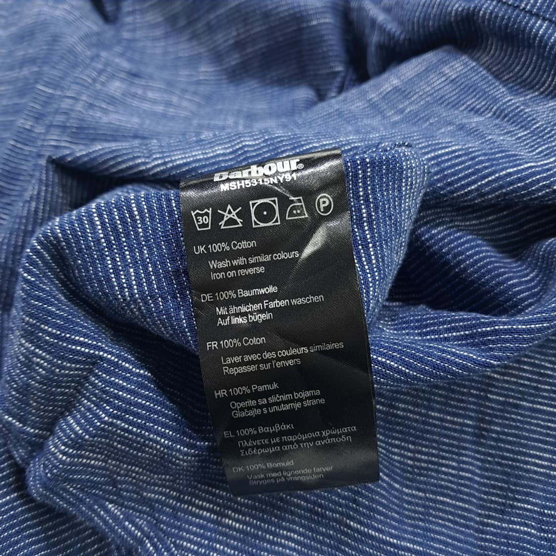 CN674 2XL 바버 인디고 슬럽 스트라이프 긴팔 셔츠 남방 상품이미지6