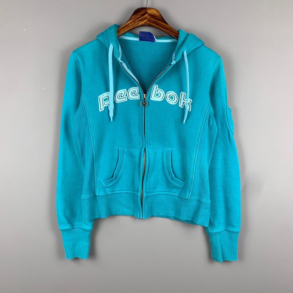 리복 스펠아웃 아쿠아블루 후드집업 상품이미지2