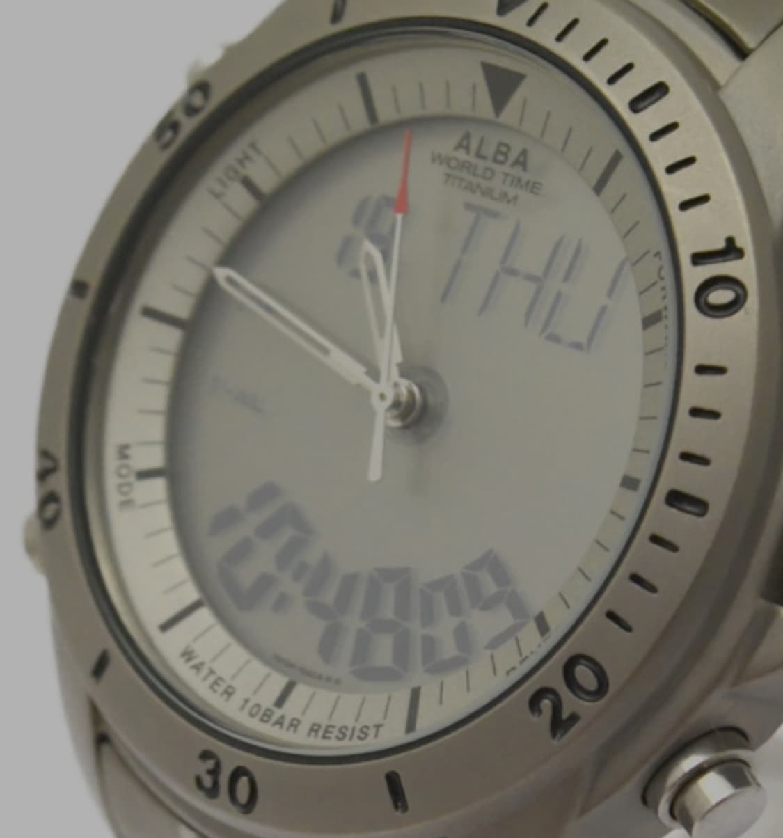 #세이코 알바 빈티지 레어 아나디지 월드 타임 티타늄 손목시계 급처 상품이미지10