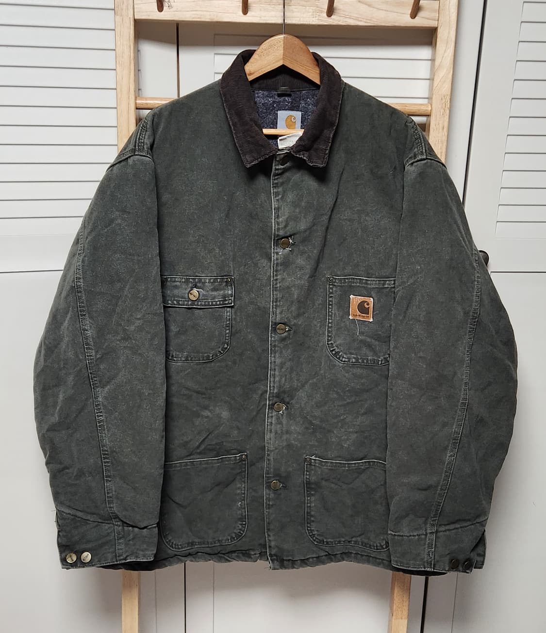 칼하트 C02 MOS 모스그린 4포켓 워크 카라 자켓 상품이미지1