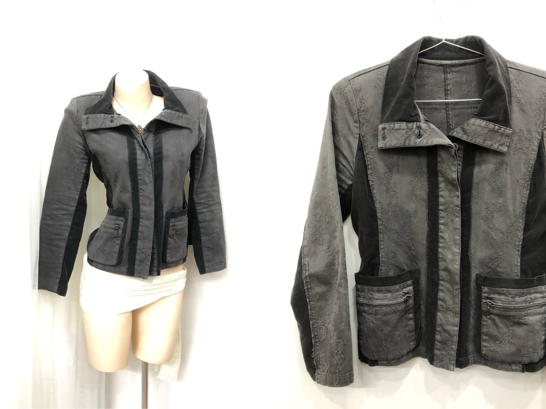 oriental grey floral embroidery jacket 상품이미지1