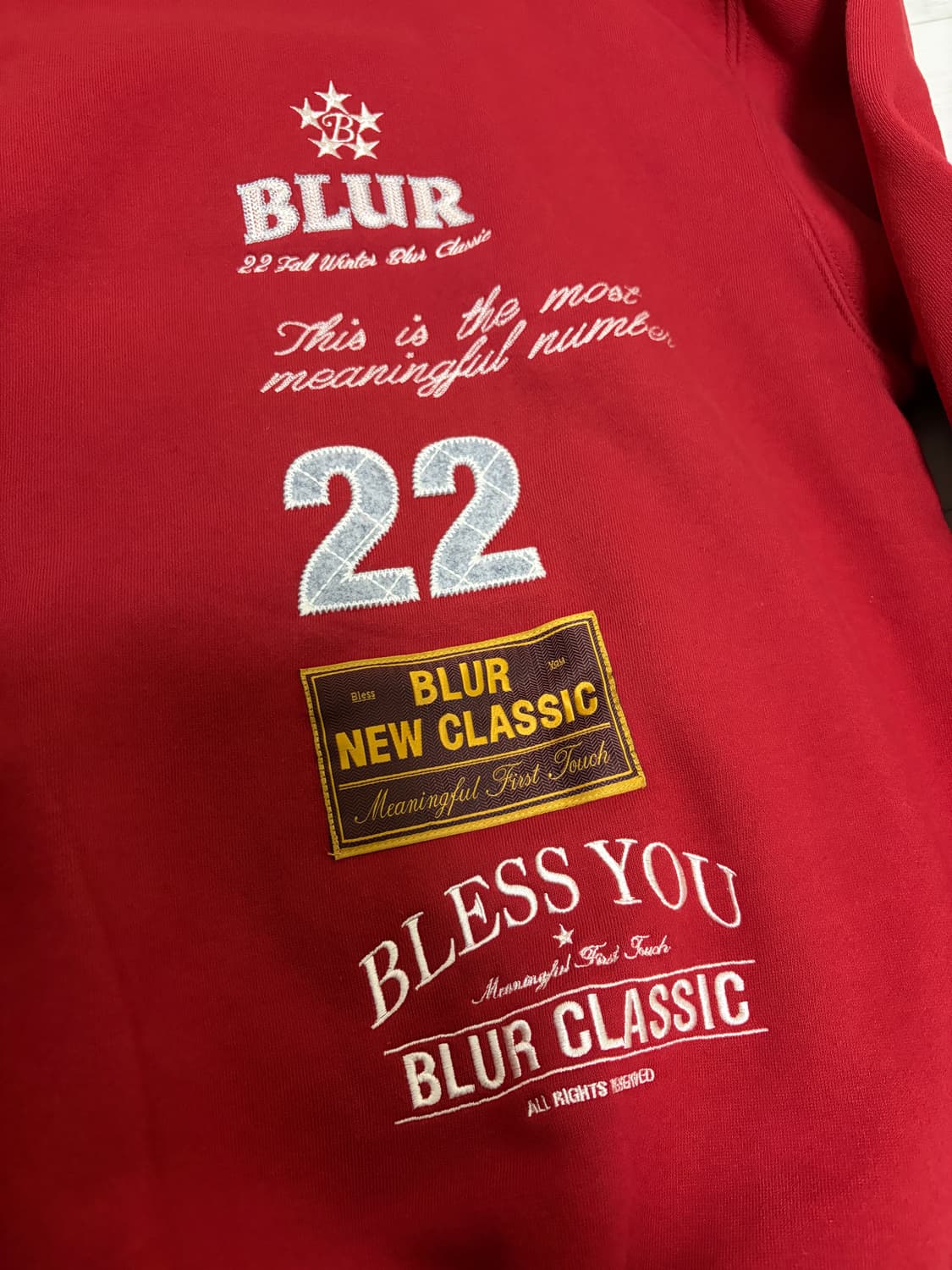 1) BLUR 맨투맨 레드 상품이미지3