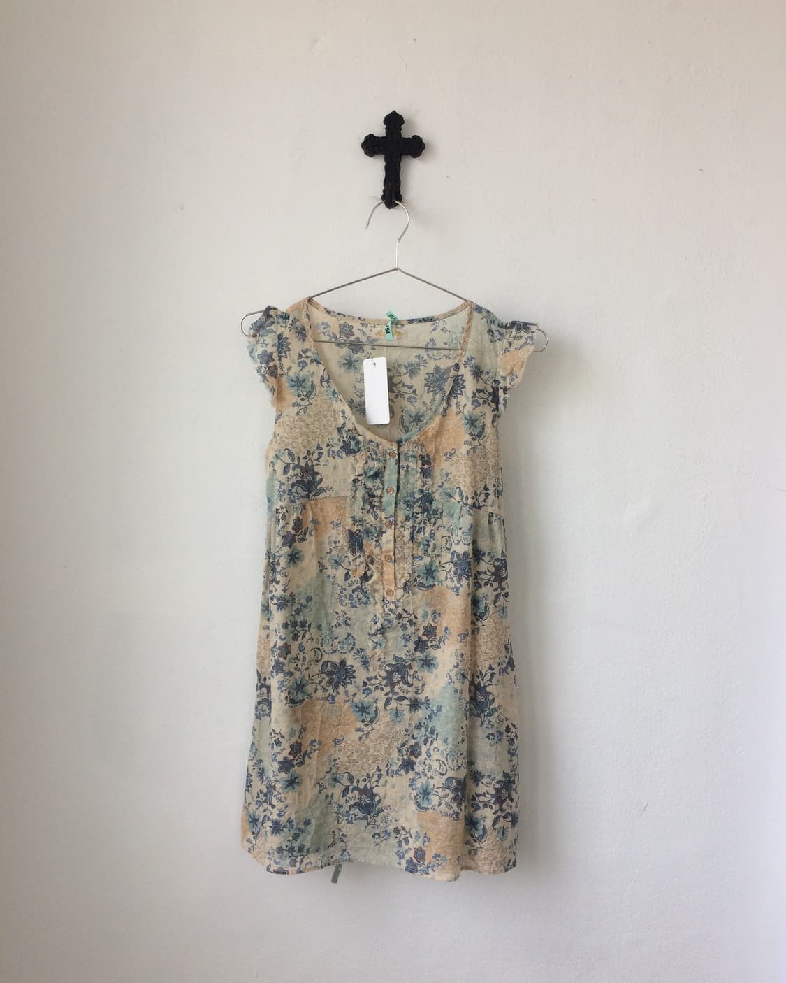 Pattern button up frill sleeveless 상품이미지2