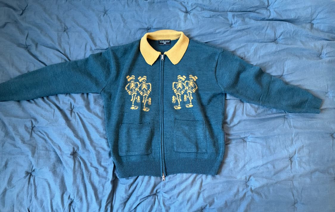 나이스고스트클럽(NICEGHOSTCLUB)의 댄싱 스켈레톤 집업 폴로 니 상품이미지2