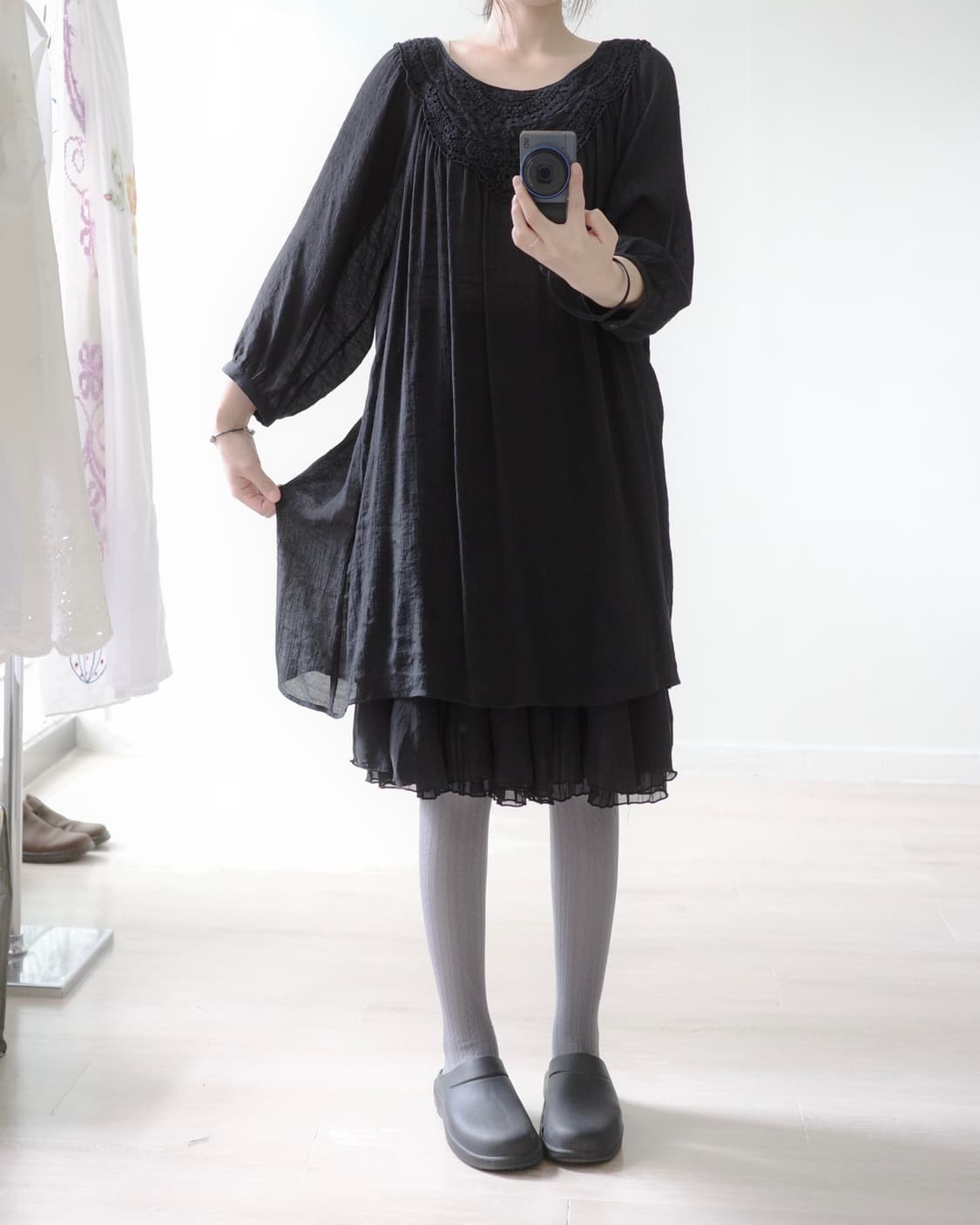 Vintage crochet black top 상품이미지6