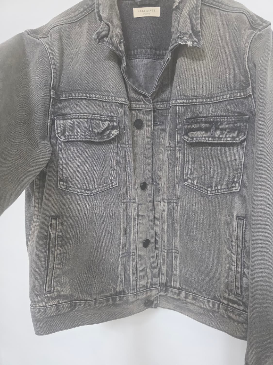 ALLSAINTS 올세인츠 그레이 워싱 데님자켓 M 빈티지 상품이미지3