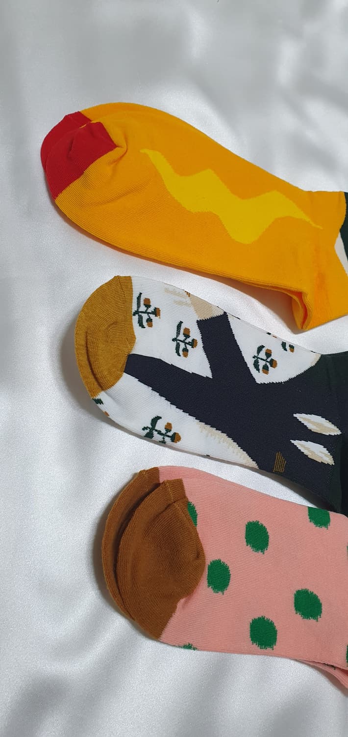 오렌지 그린 크림베이지 도트 Bonne Maison 본메종 양말  상품이미지6