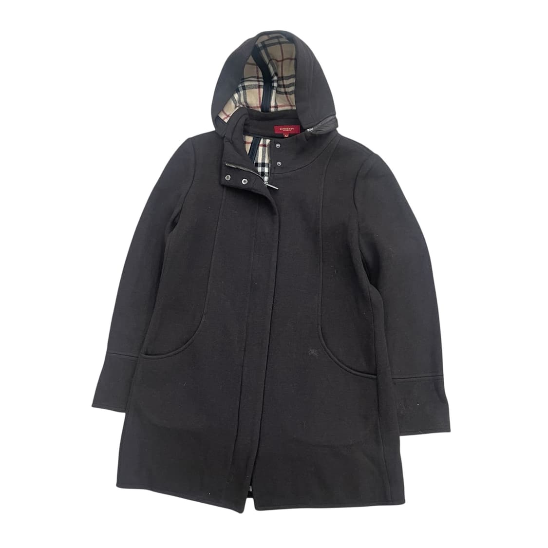 버버리 후드 코트 블랙 상품이미지1