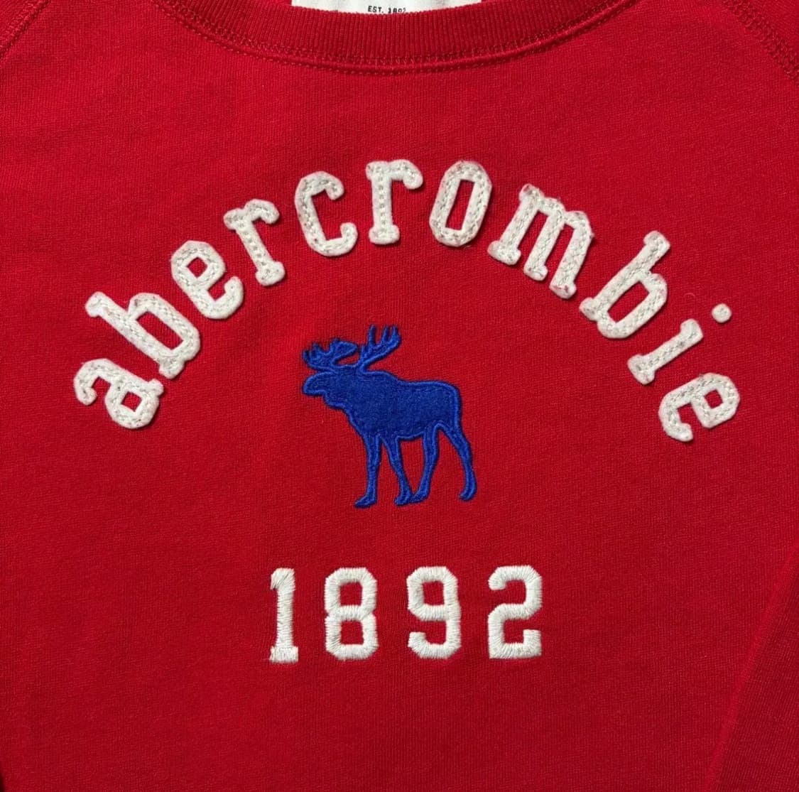 A&F 아베크롬비 클래식로고 레드 맨투맨(키즈xl) 상품이미지3