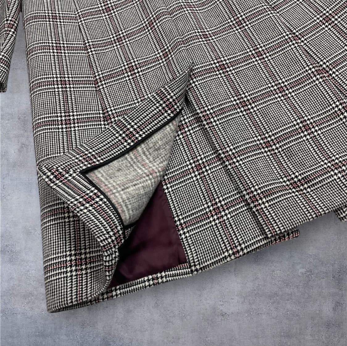  폴스미스 Paul Smith 클래식 더블 브레스티드 체크 롱 코트 38 상품이미지8