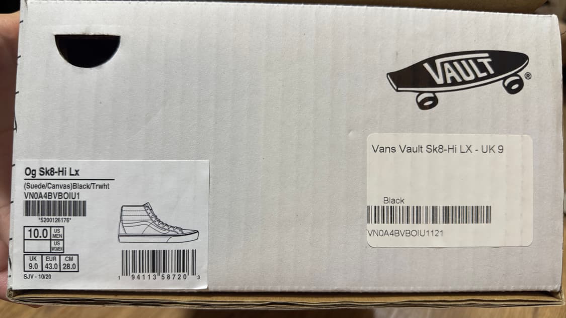 반스 볼트 스케이트 하이 블랙 280 새상품 상품이미지3