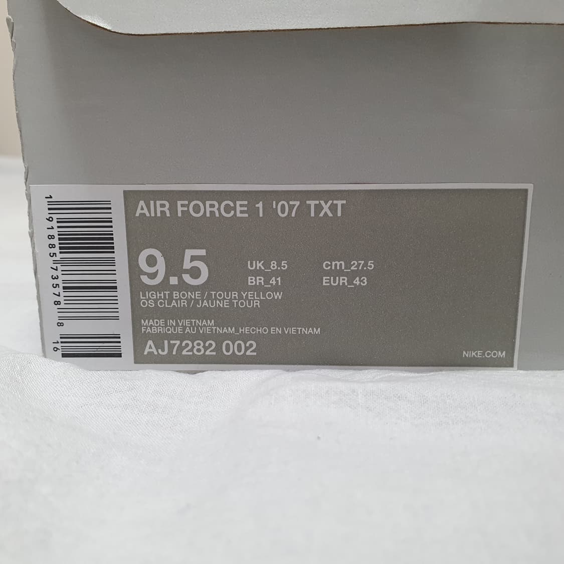 나이키 에어포스 1 TXT 옐로우 라이트 본 AJ7282-002 상품이미지5