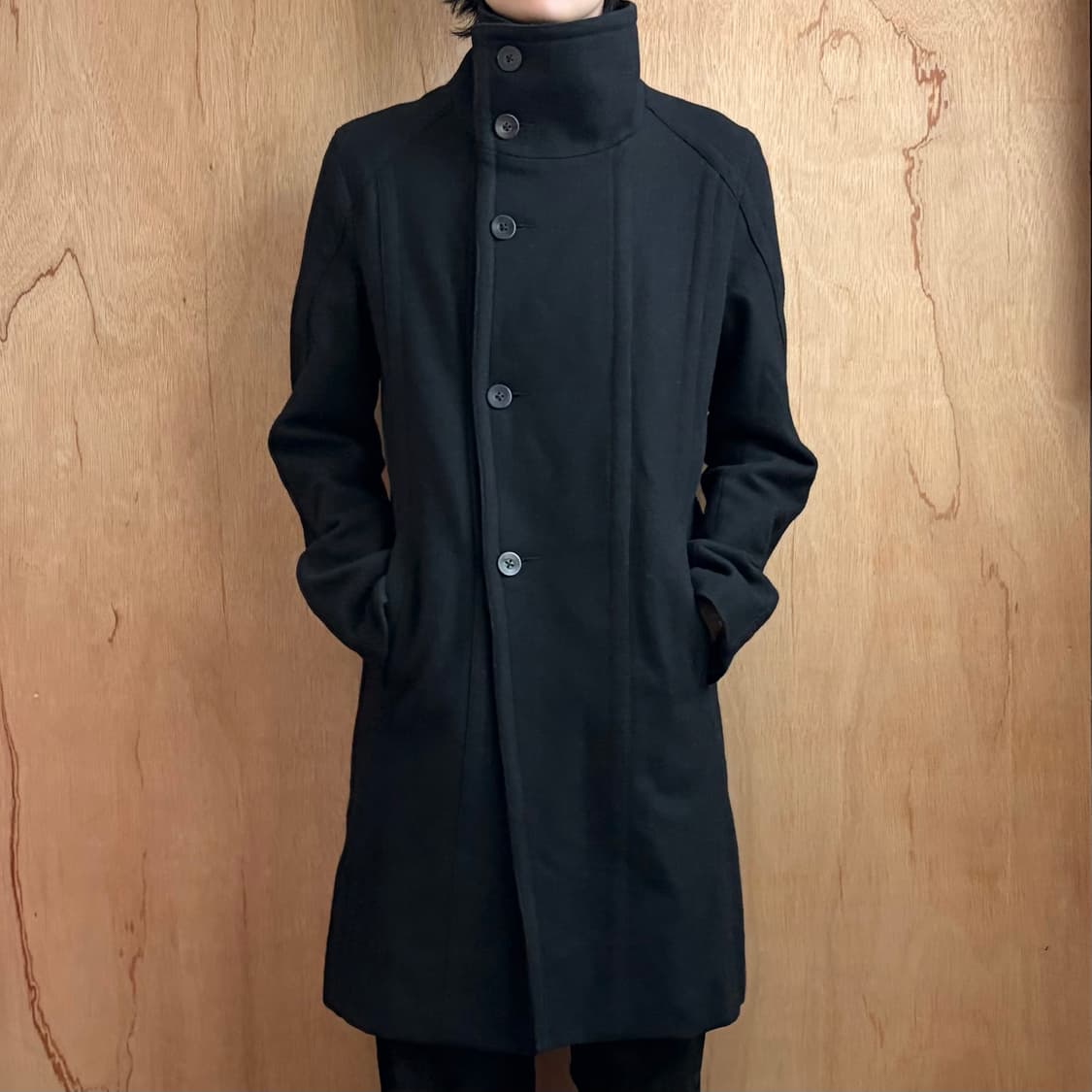 Schlüssel 비대칭 하이넥 코트 상품이미지1